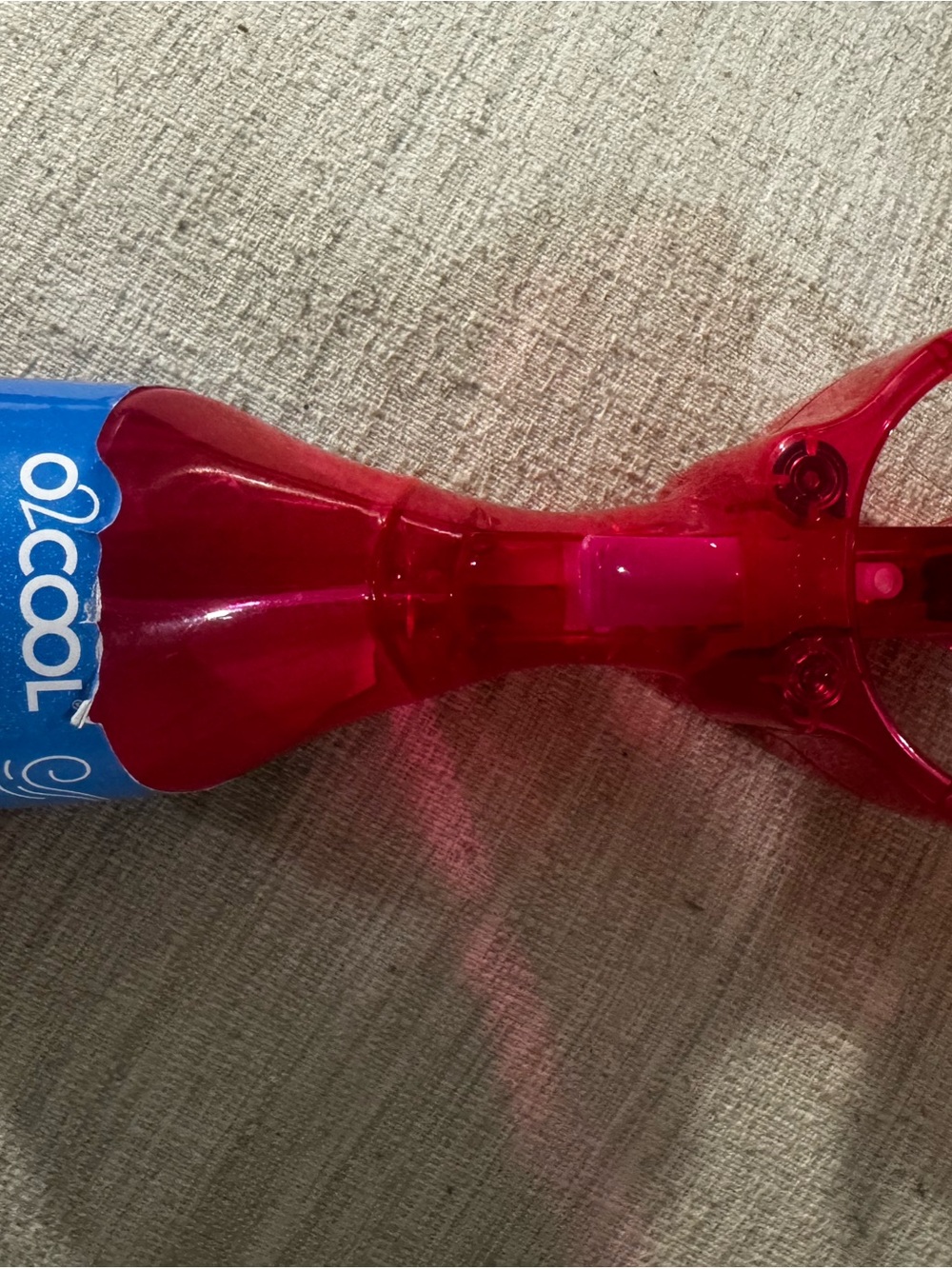 Red Transparent O2COOL Handheld Mister